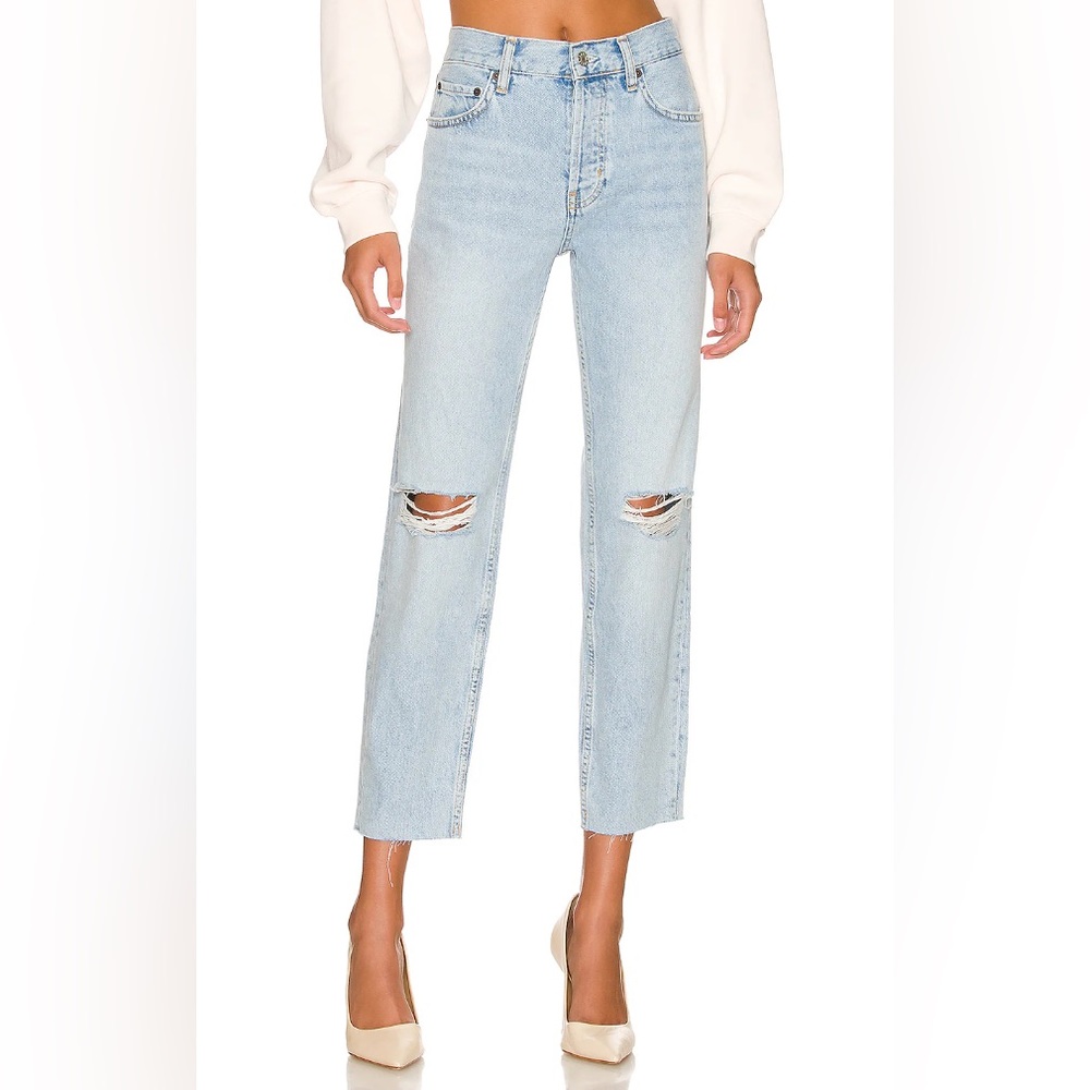 RAILS / ATWATER SLOUCHY STRAIGHT JEANS / FADED BLUE DISTRESSED / SIZE 26
